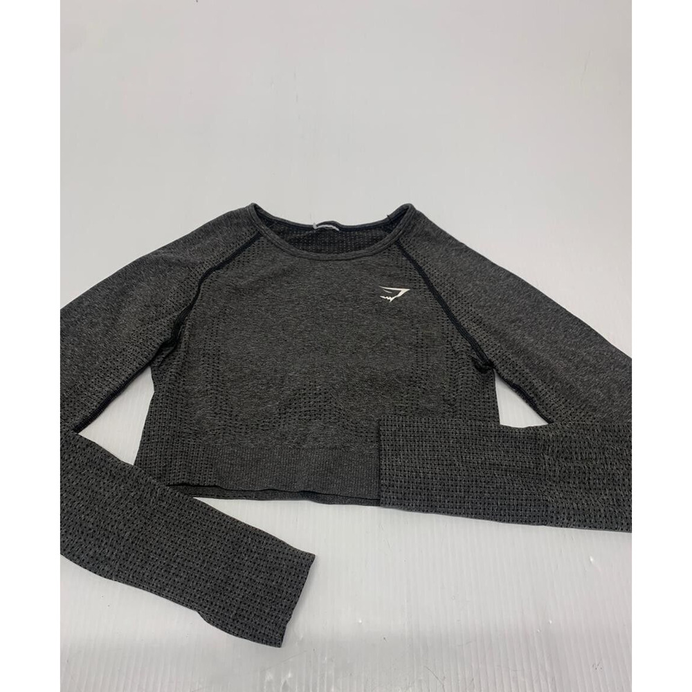 Gymshark Crop Top Long Sleeve Gray M Women's A34
